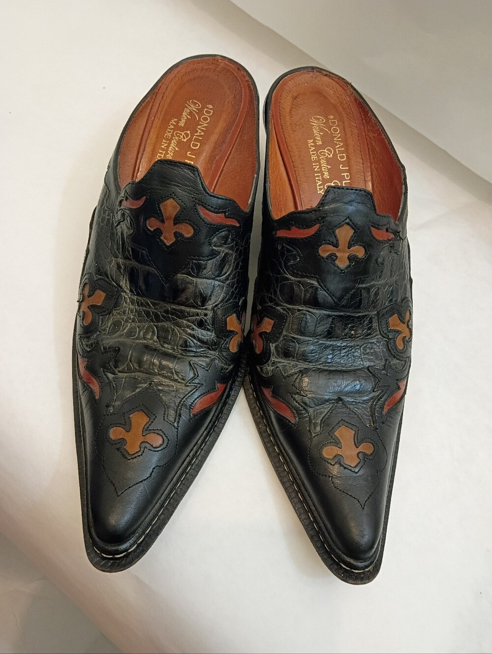 Donald Pliner Croc Effect Made In Italy Mule Women's Size 7.5 - Picture 4 of 15